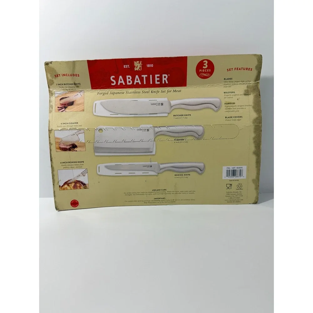 Sabatier Knife Set Meat 3pc Silver New Imperfect Forged Japanese Stainless Steel